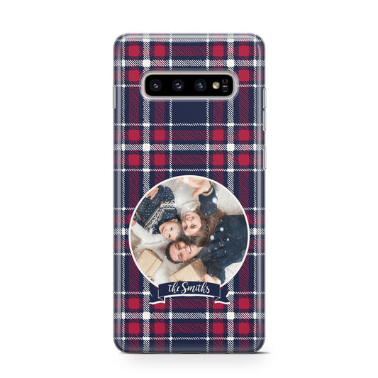 Tartan Christmas Photo Personalised Protective Samsung Galaxy Case