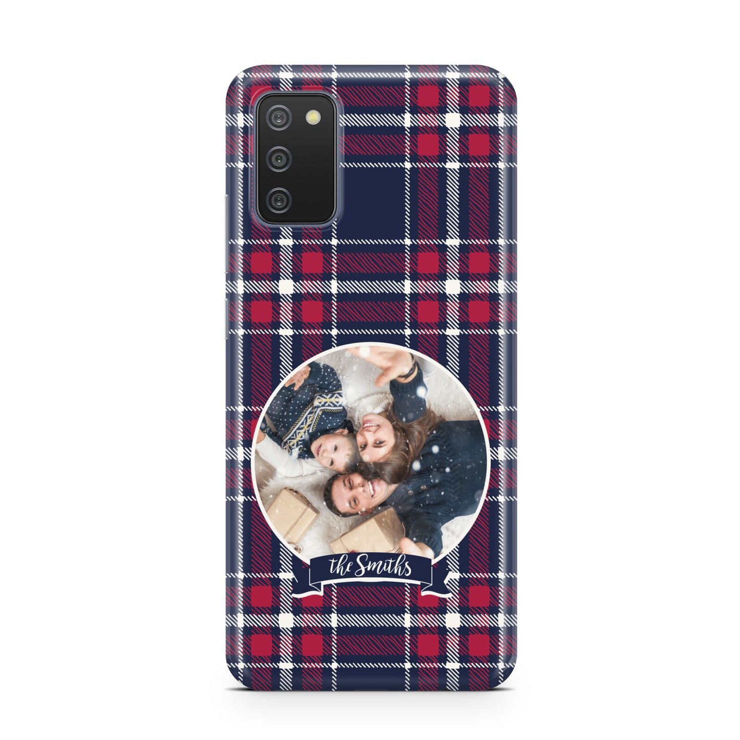 Tartan Christmas Photo Personalised Samsung A02s Case