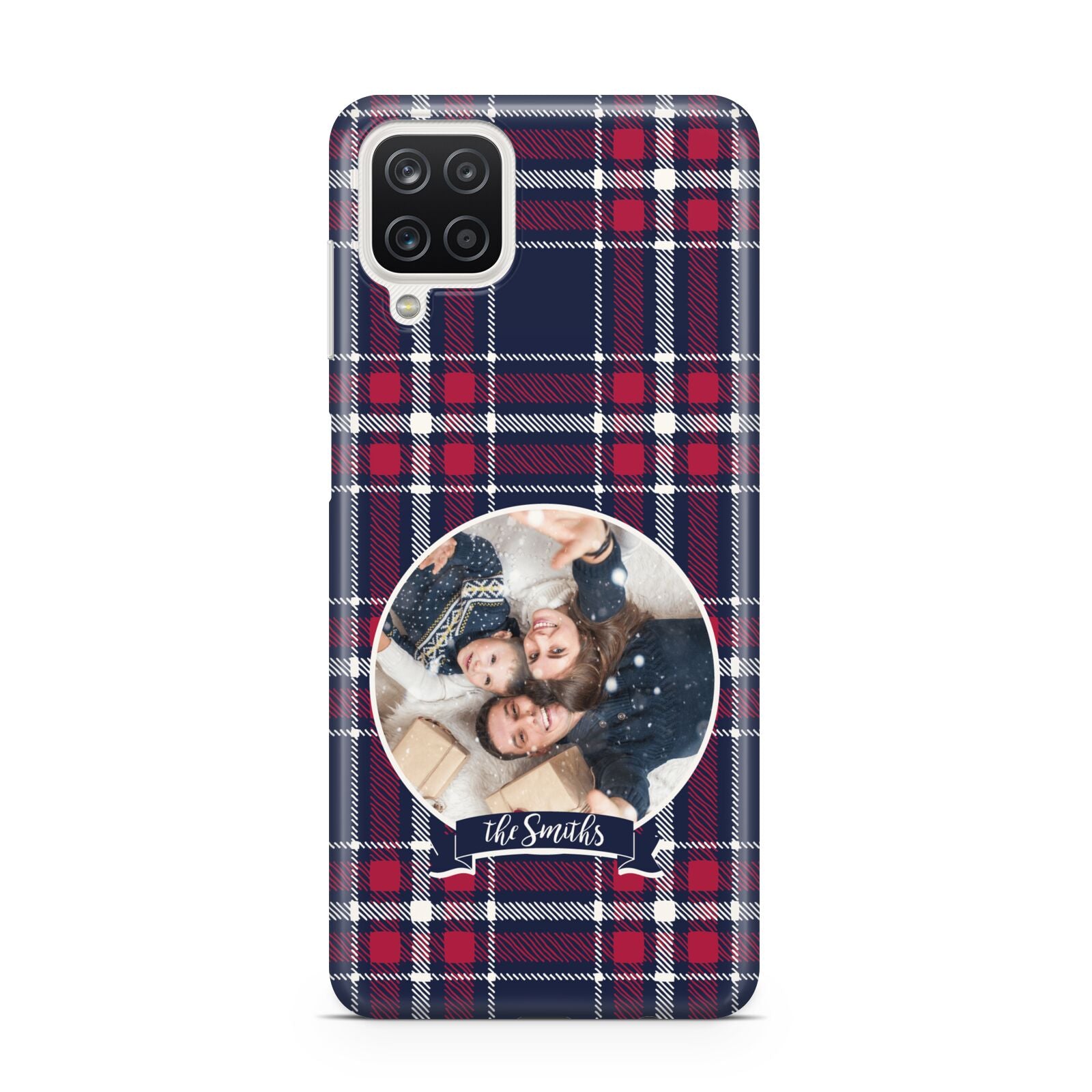 Tartan Christmas Photo Personalised Samsung A12 Case