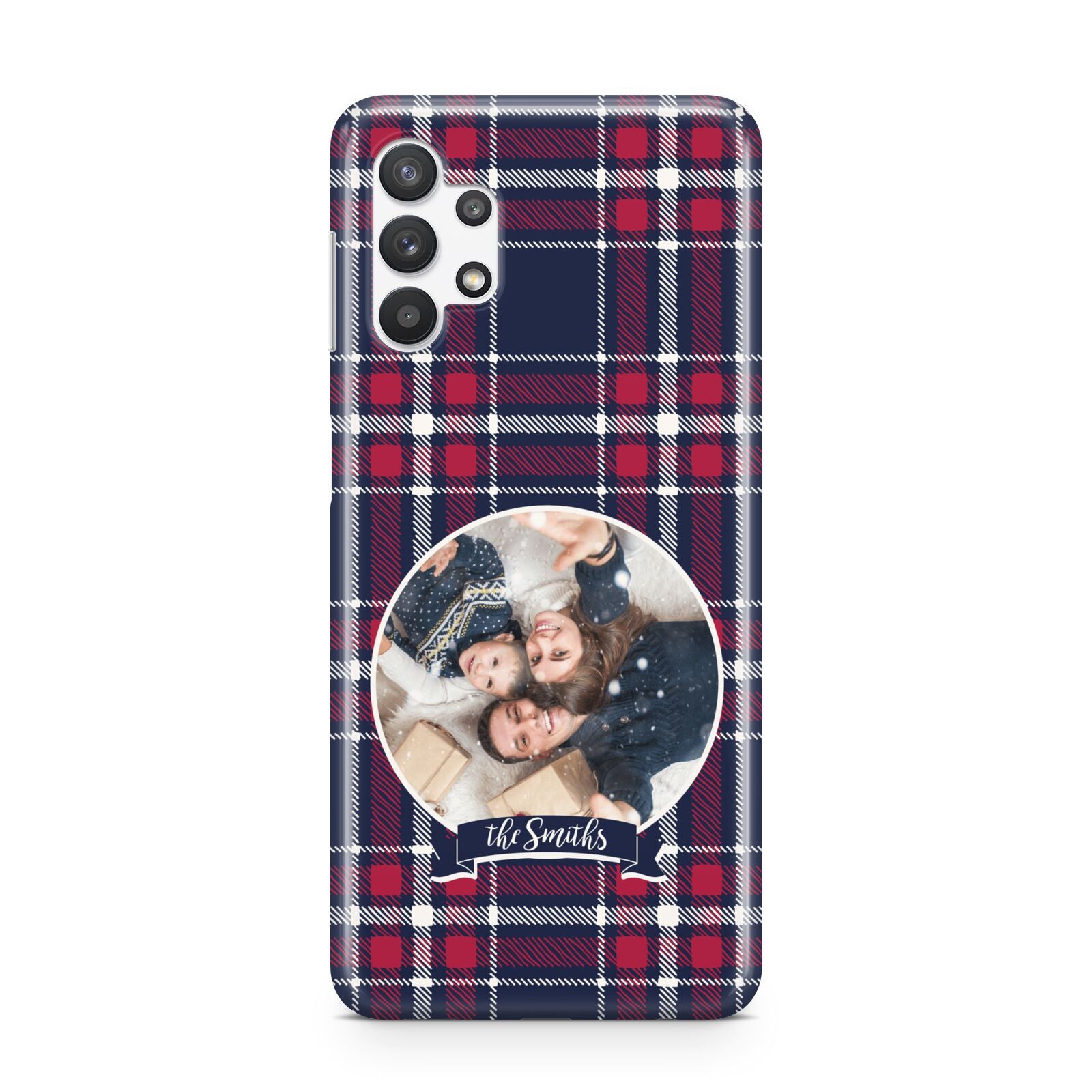 Tartan Christmas Photo Personalised Samsung A32 5G Case