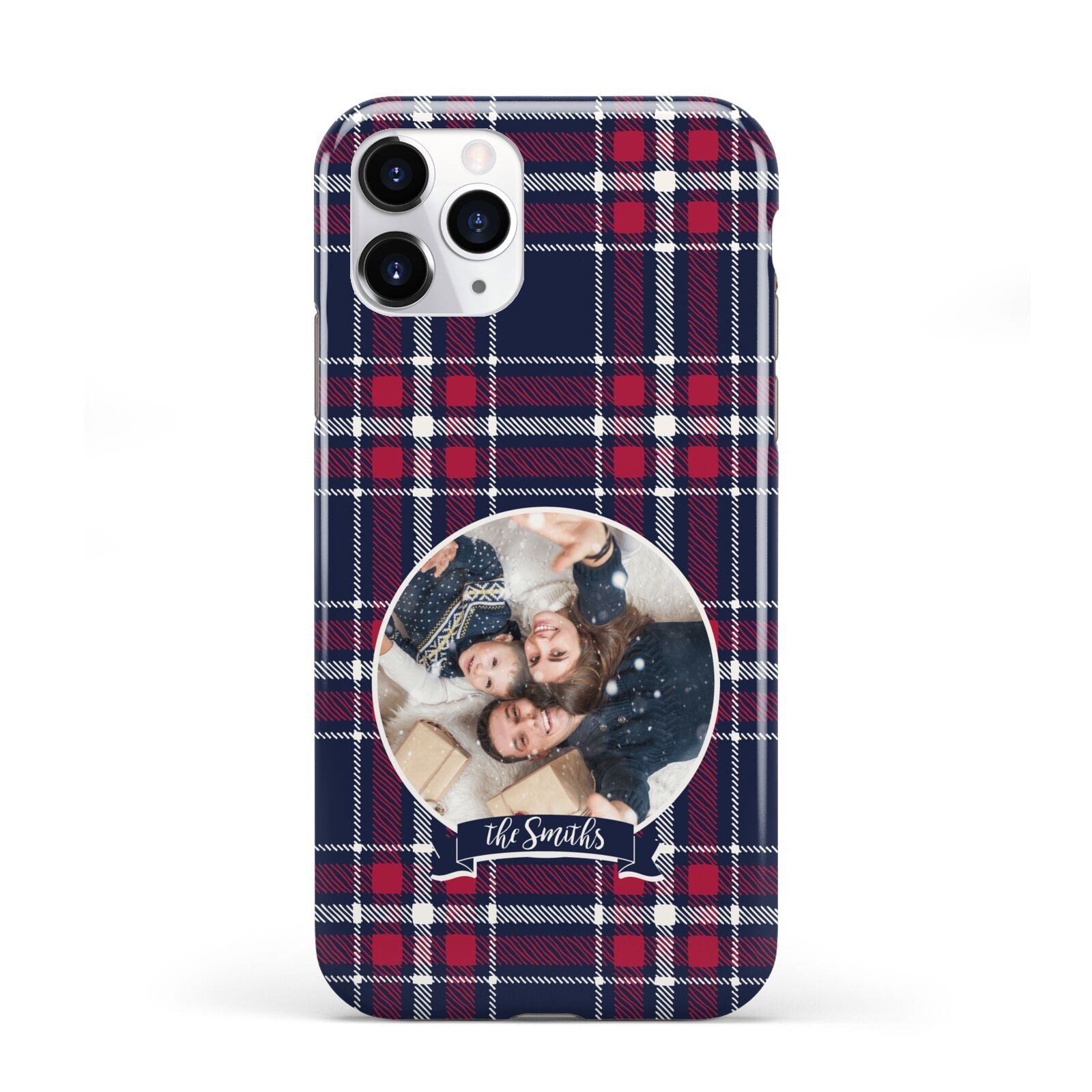 Tartan Christmas Photo Personalised iPhone 11 Pro 3D Tough Case