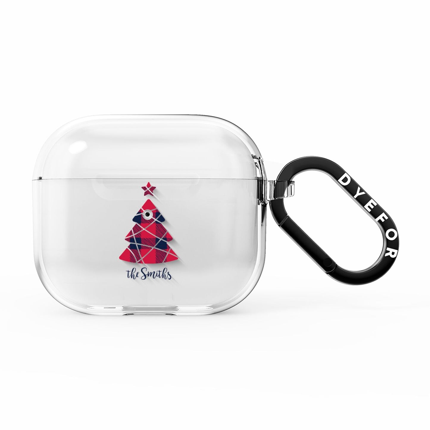 Tartan Christmas Tree Personalised AirPods Clear Case 3rd Gen