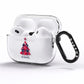 Tartan Christmas Tree Personalised AirPods Pro Clear Case Side Image