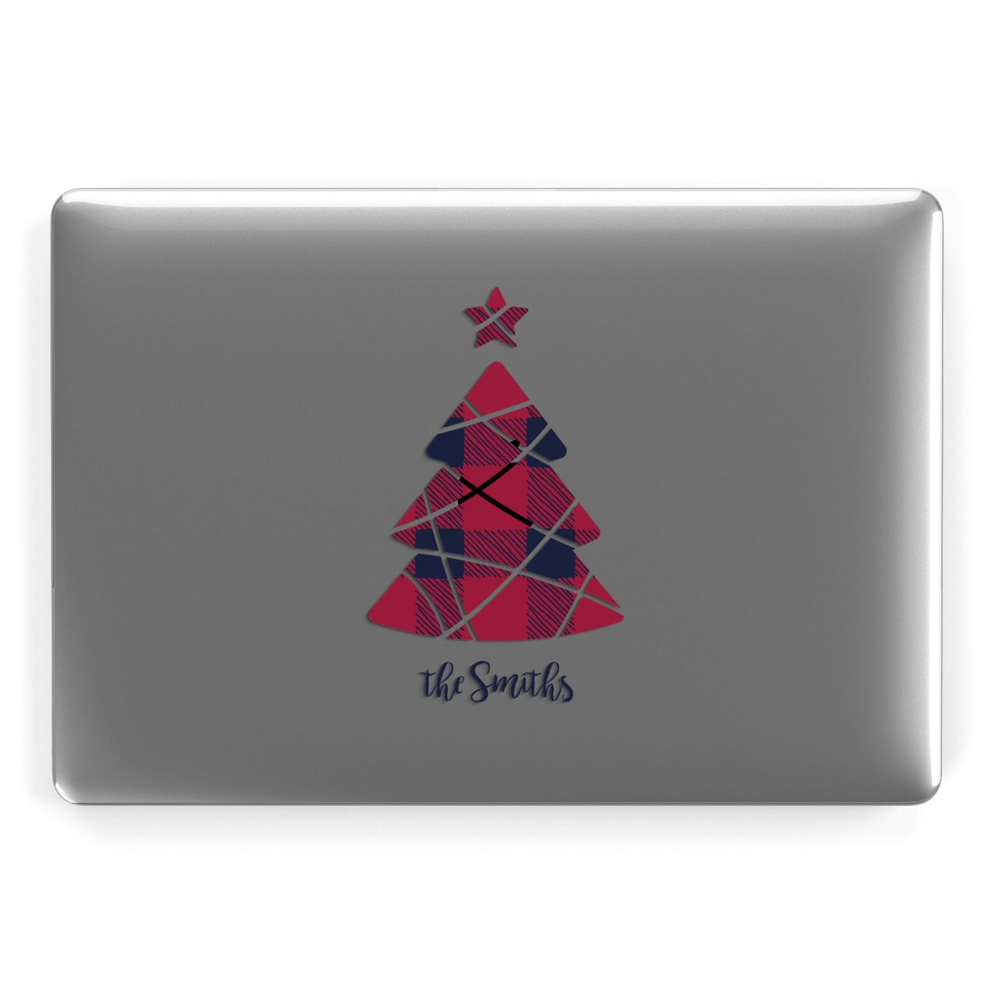 Tartan Christmas Tree Personalised Apple MacBook Case