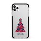 Tartan Christmas Tree Personalised Apple iPhone 11 Pro Max in Silver with Black Impact Case