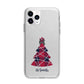 Tartan Christmas Tree Personalised Apple iPhone 11 Pro Max in Silver with Bumper Case