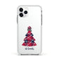 Tartan Christmas Tree Personalised Apple iPhone 11 Pro in Silver with White Impact Case