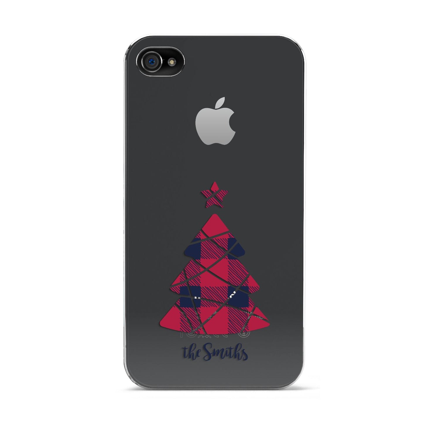 Tartan Christmas Tree Personalised Apple iPhone 4s Case