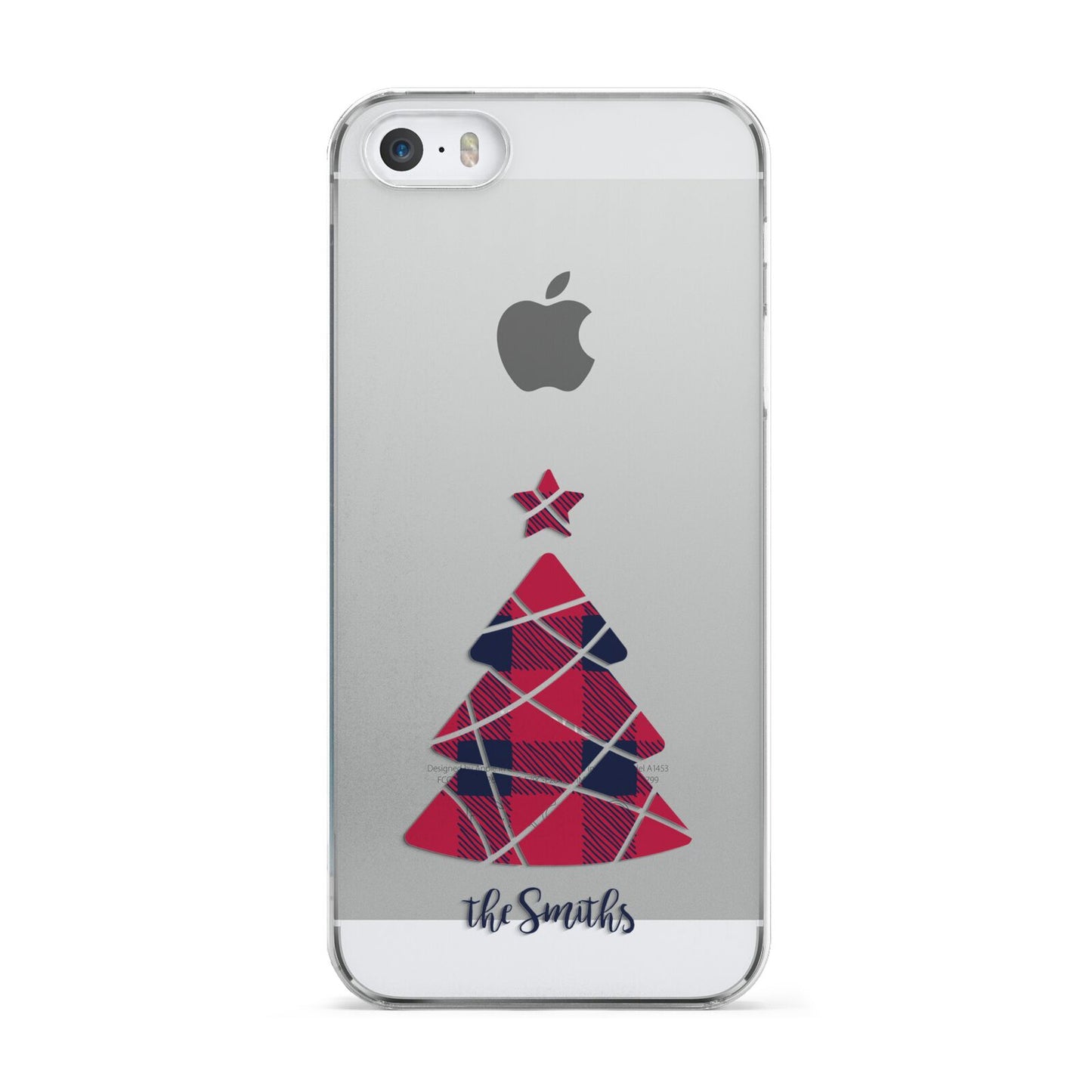 Tartan Christmas Tree Personalised Apple iPhone 5 Case