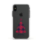 Tartan Christmas Tree Personalised Apple iPhone Xs Impact Case White Edge on Black Phone
