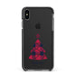Tartan Christmas Tree Personalised Apple iPhone Xs Max Impact Case Black Edge on Black Phone