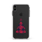 Tartan Christmas Tree Personalised Apple iPhone Xs Max Impact Case White Edge on Black Phone