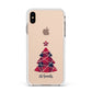 Tartan Christmas Tree Personalised Apple iPhone Xs Max Impact Case White Edge on Gold Phone