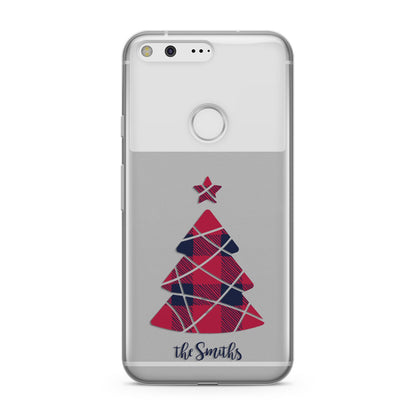 Tartan Christmas Tree Personalised Google Pixel Case