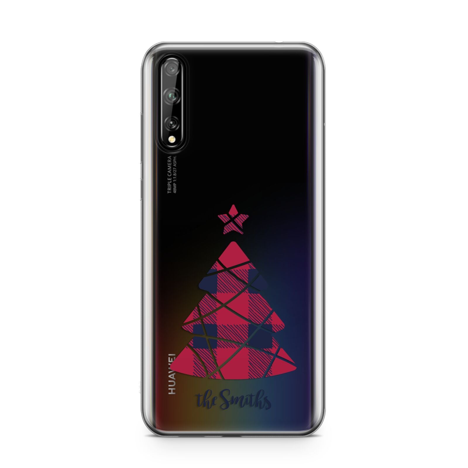 Tartan Christmas Tree Personalised Huawei Enjoy 10s Phone Case