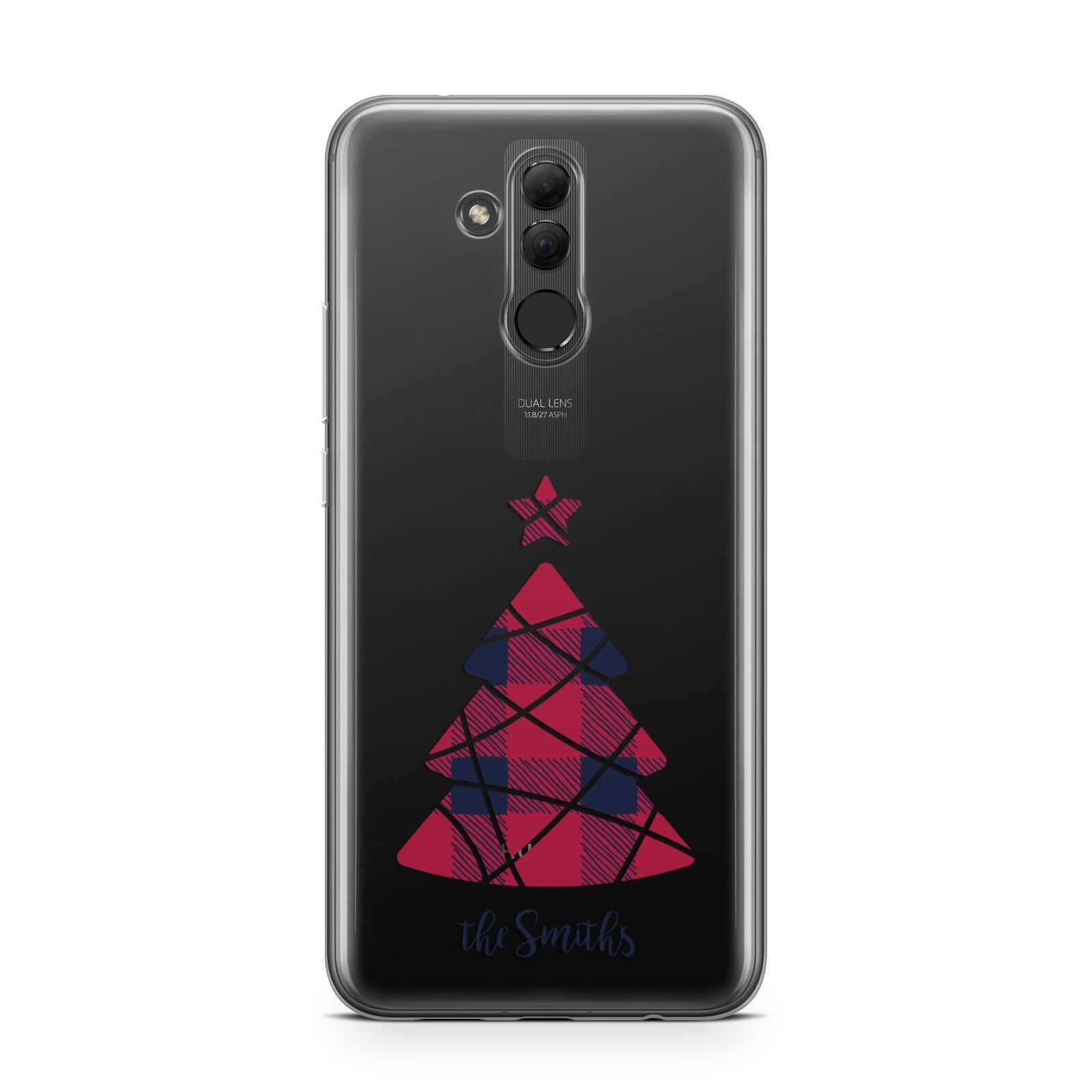 Tartan Christmas Tree Personalised Huawei Mate 20 Lite