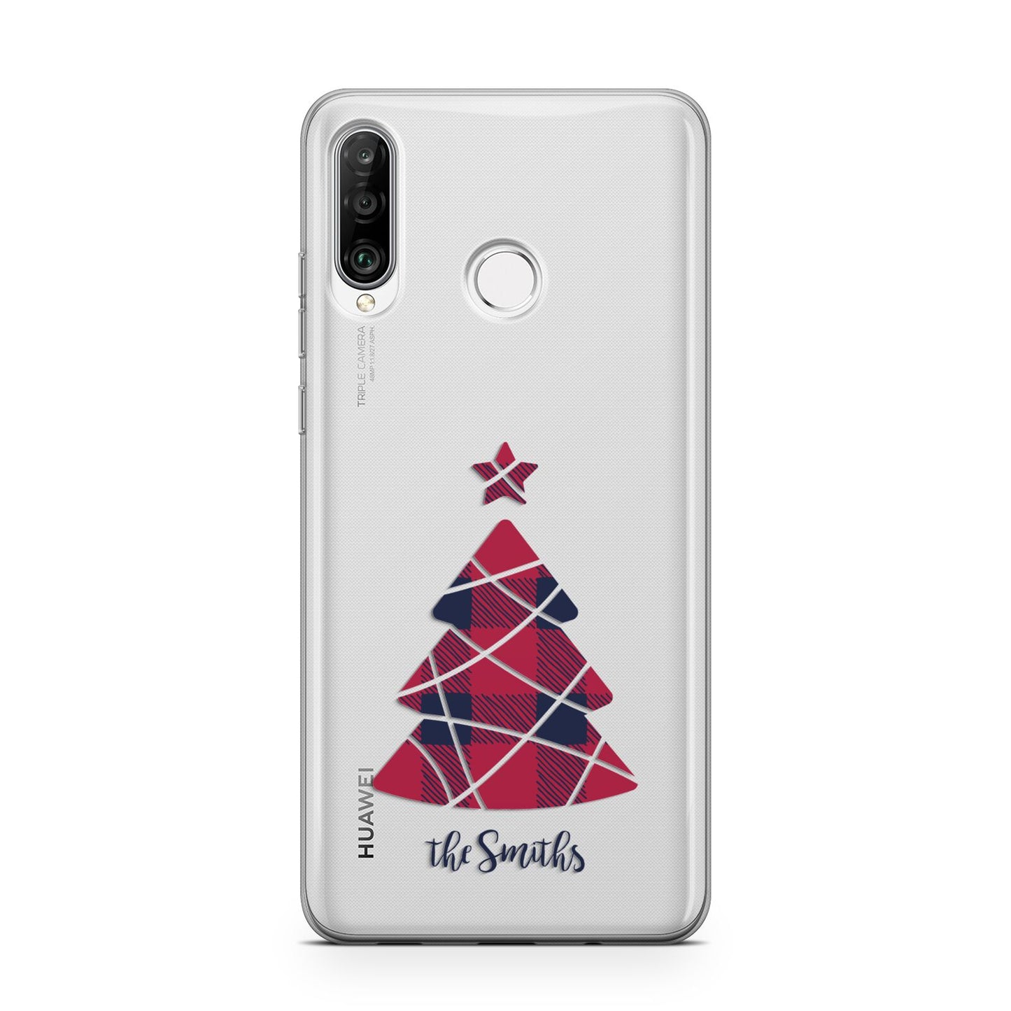 Tartan Christmas Tree Personalised Huawei P30 Lite Phone Case