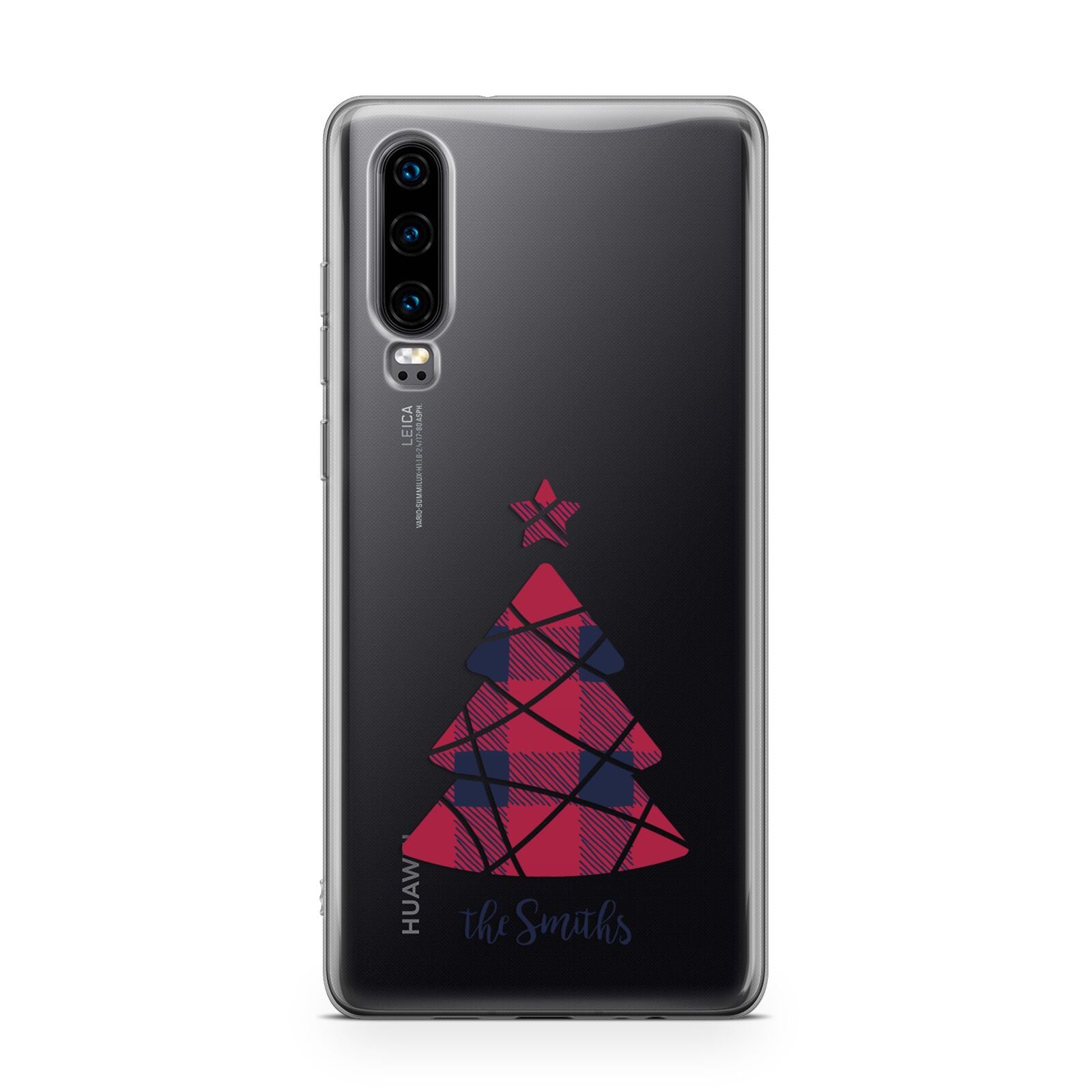 Tartan Christmas Tree Personalised Huawei P30 Phone Case