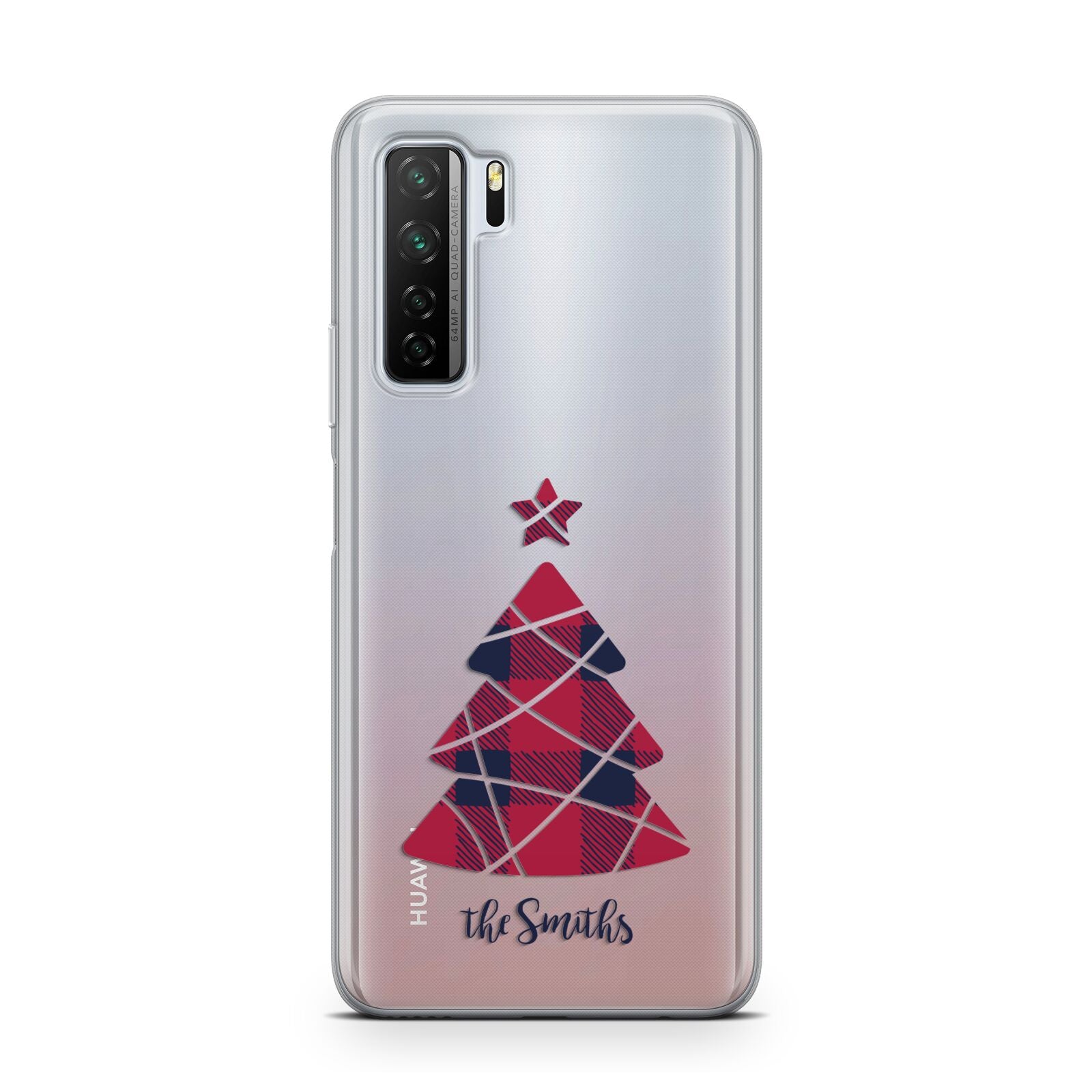 Tartan Christmas Tree Personalised Huawei P40 Lite 5G Phone Case