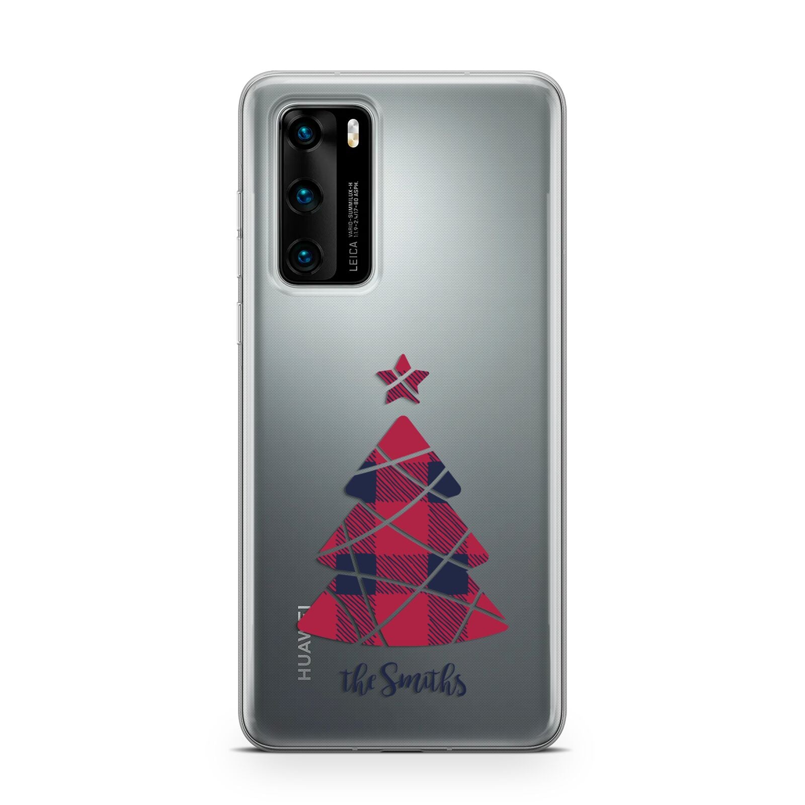 Tartan Christmas Tree Personalised Huawei P40 Phone Case