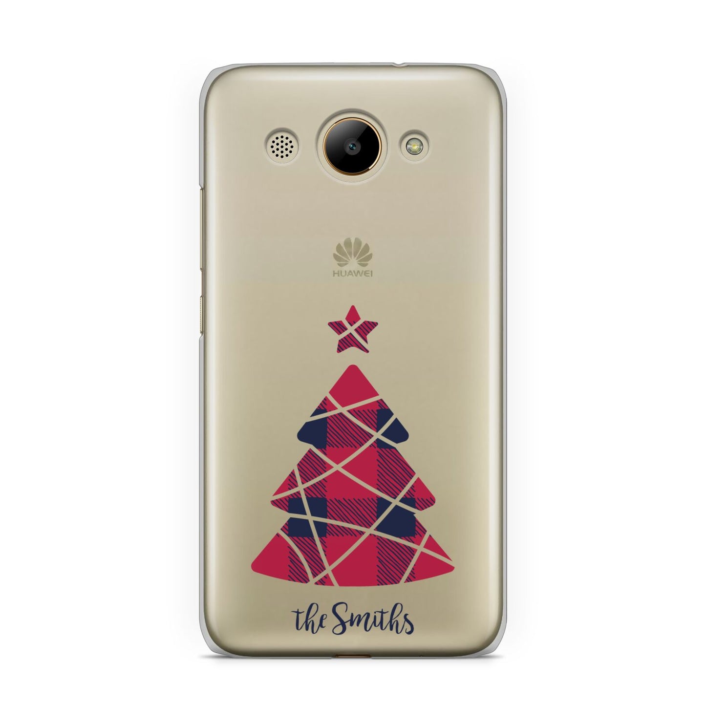 Tartan Christmas Tree Personalised Huawei Y3 2017