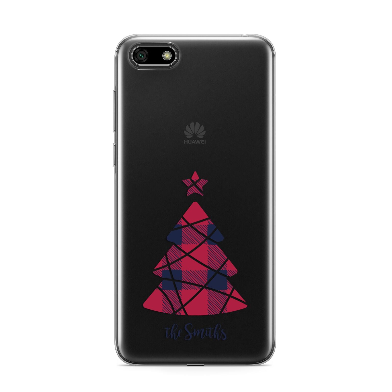 Tartan Christmas Tree Personalised Huawei Y5 Prime 2018 Phone Case