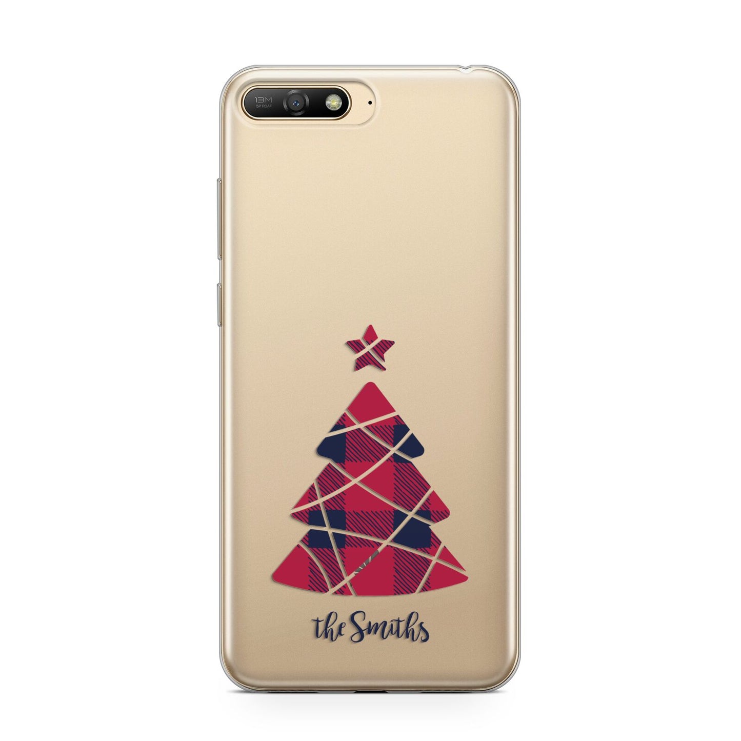 Tartan Christmas Tree Personalised Huawei Y6 2018