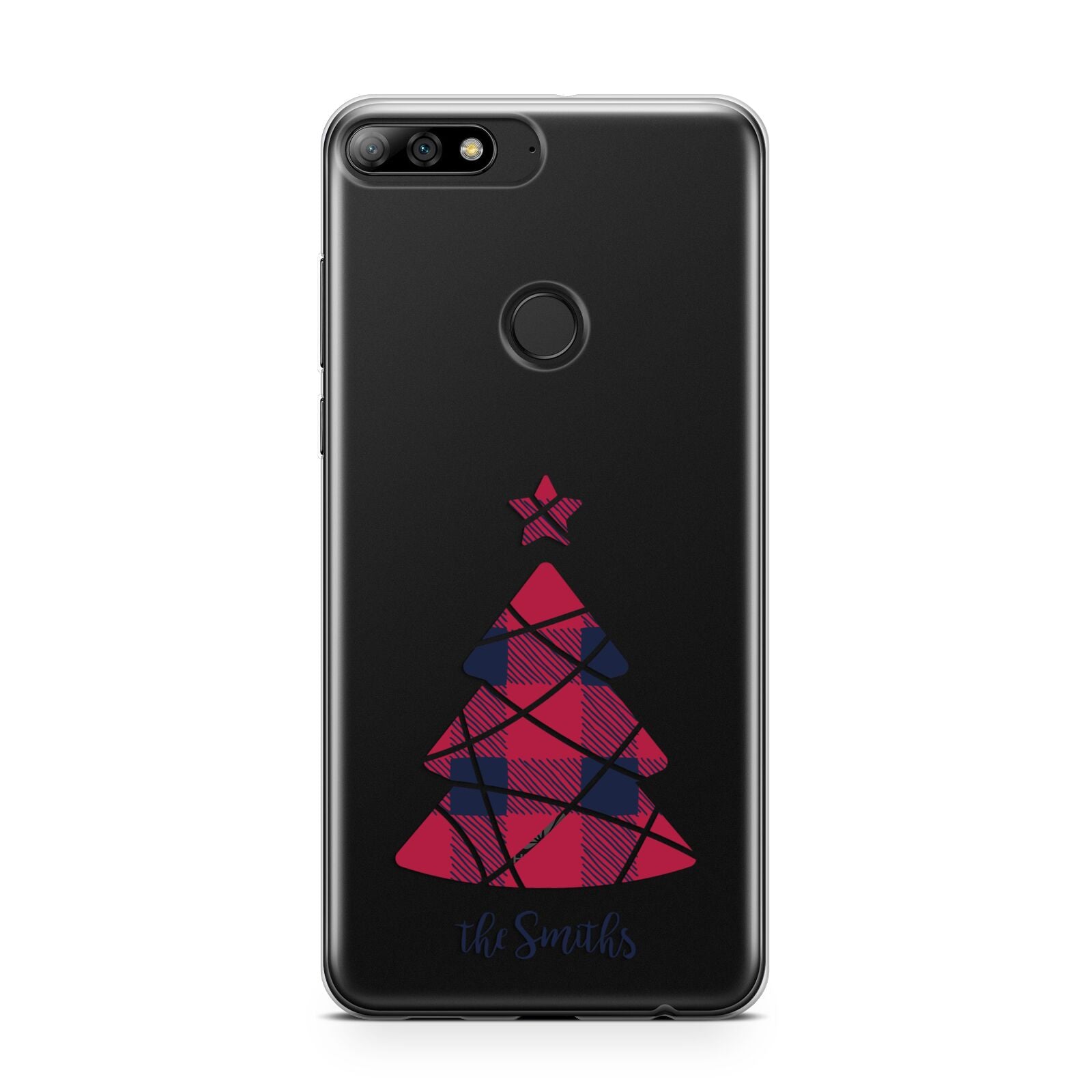 Tartan Christmas Tree Personalised Huawei Y7 2018