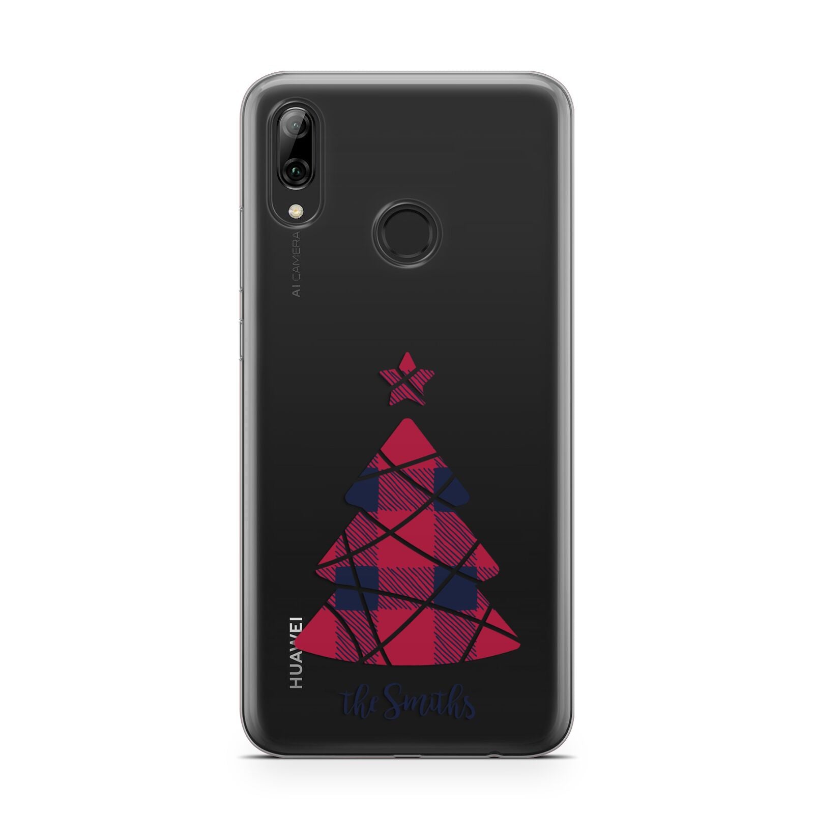 Tartan Christmas Tree Personalised Huawei Y7 2019