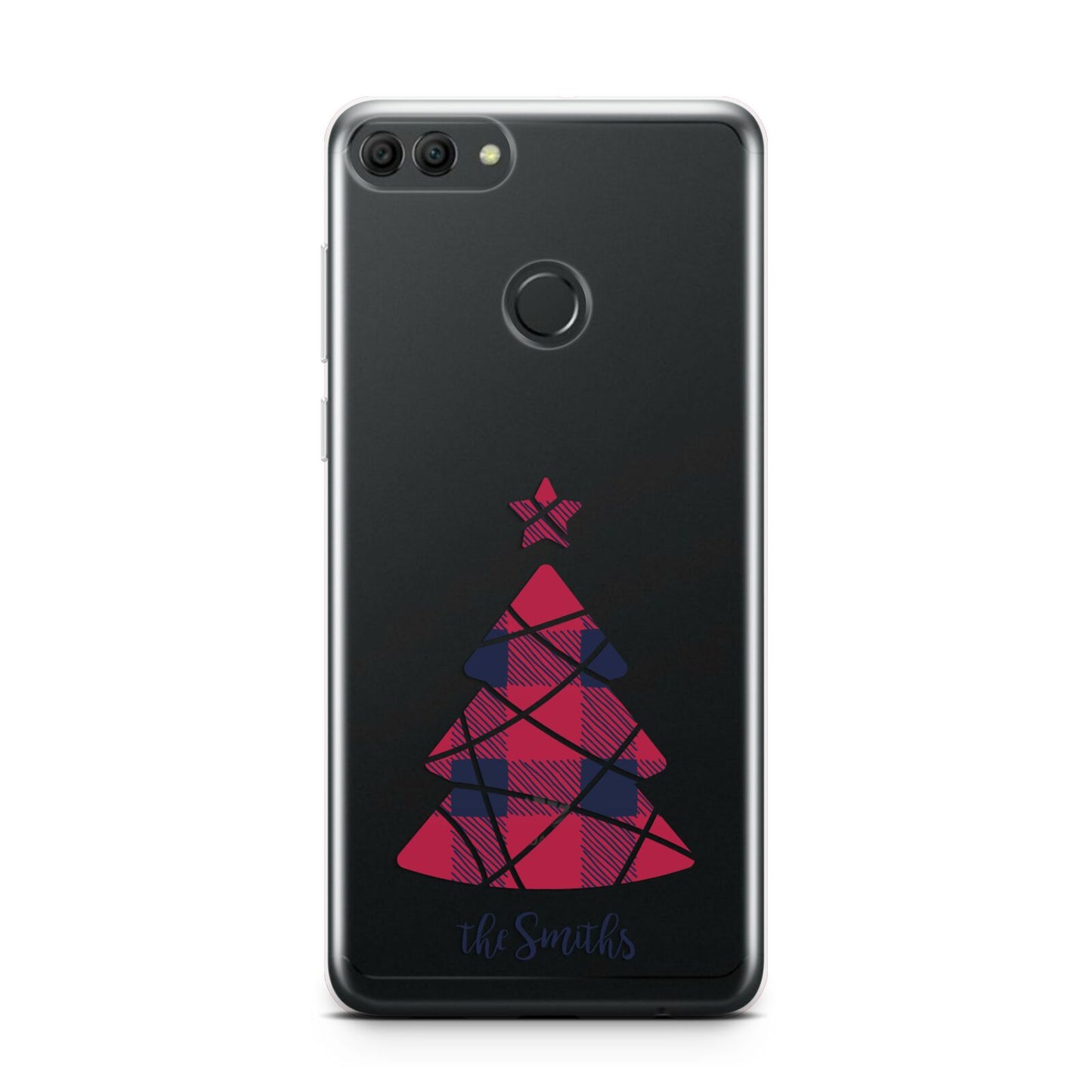 Tartan Christmas Tree Personalised Huawei Y9 2018