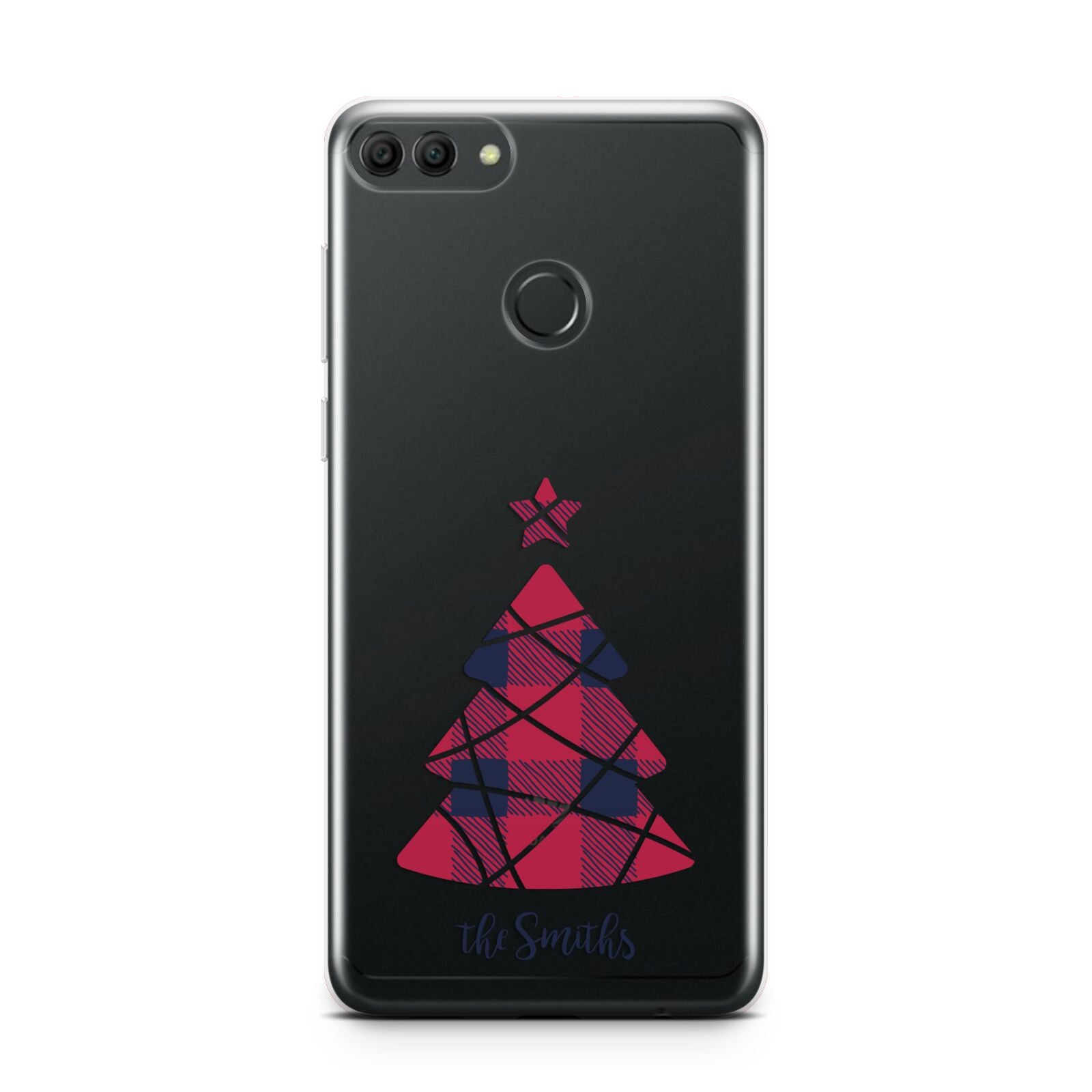 Tartan Christmas Tree Personalised Huawei Y9 2018