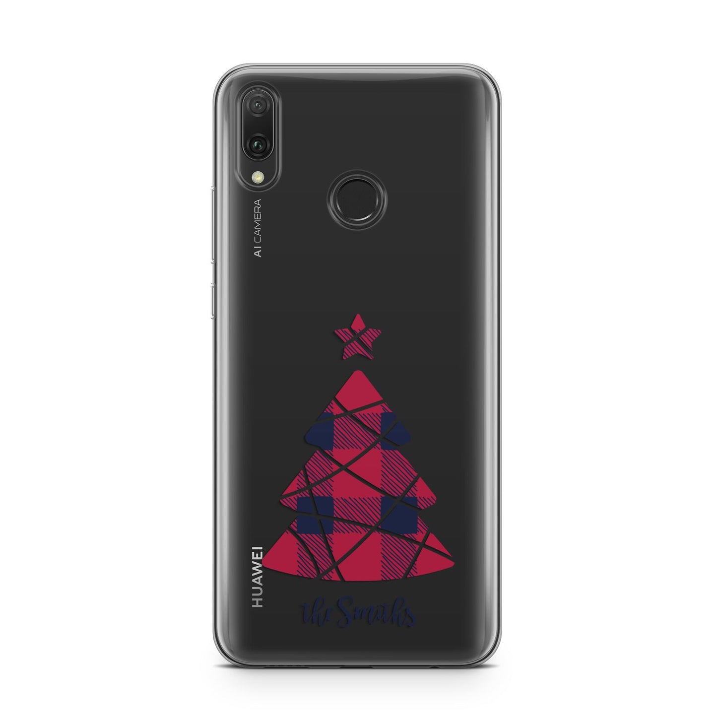 Tartan Christmas Tree Personalised Huawei Y9 2019