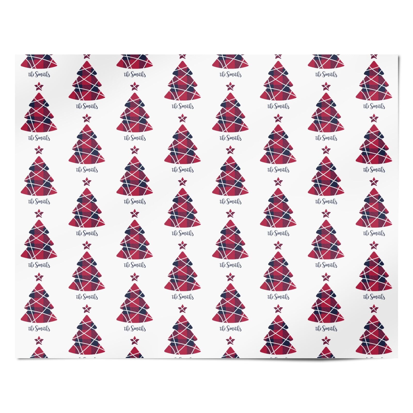 Tartan Christmas Tree Personalised Personalised Wrapping Paper Alternative