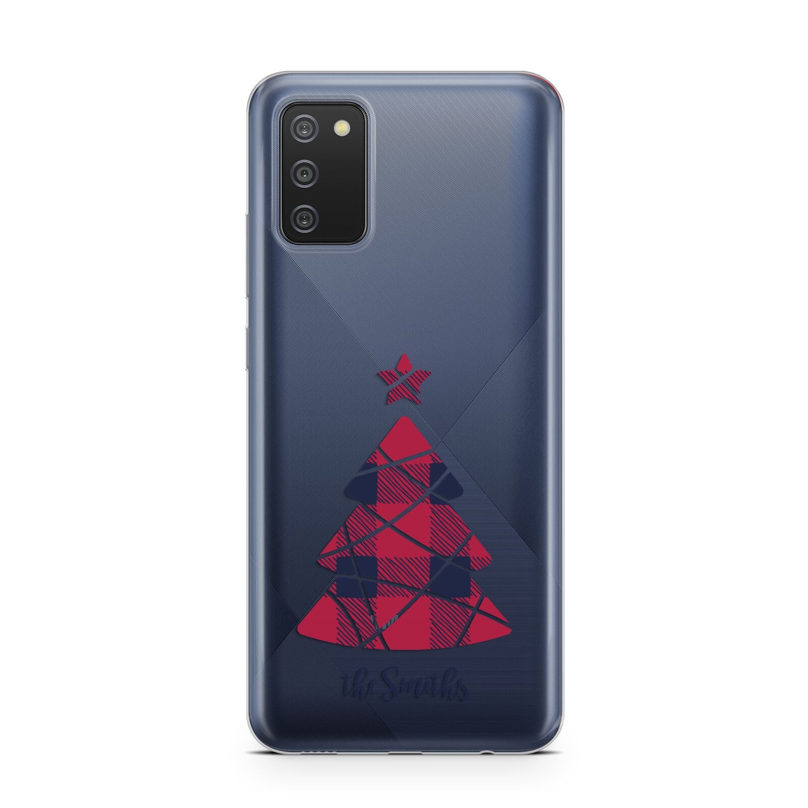 Tartan Christmas Tree Personalised Samsung A02s Case