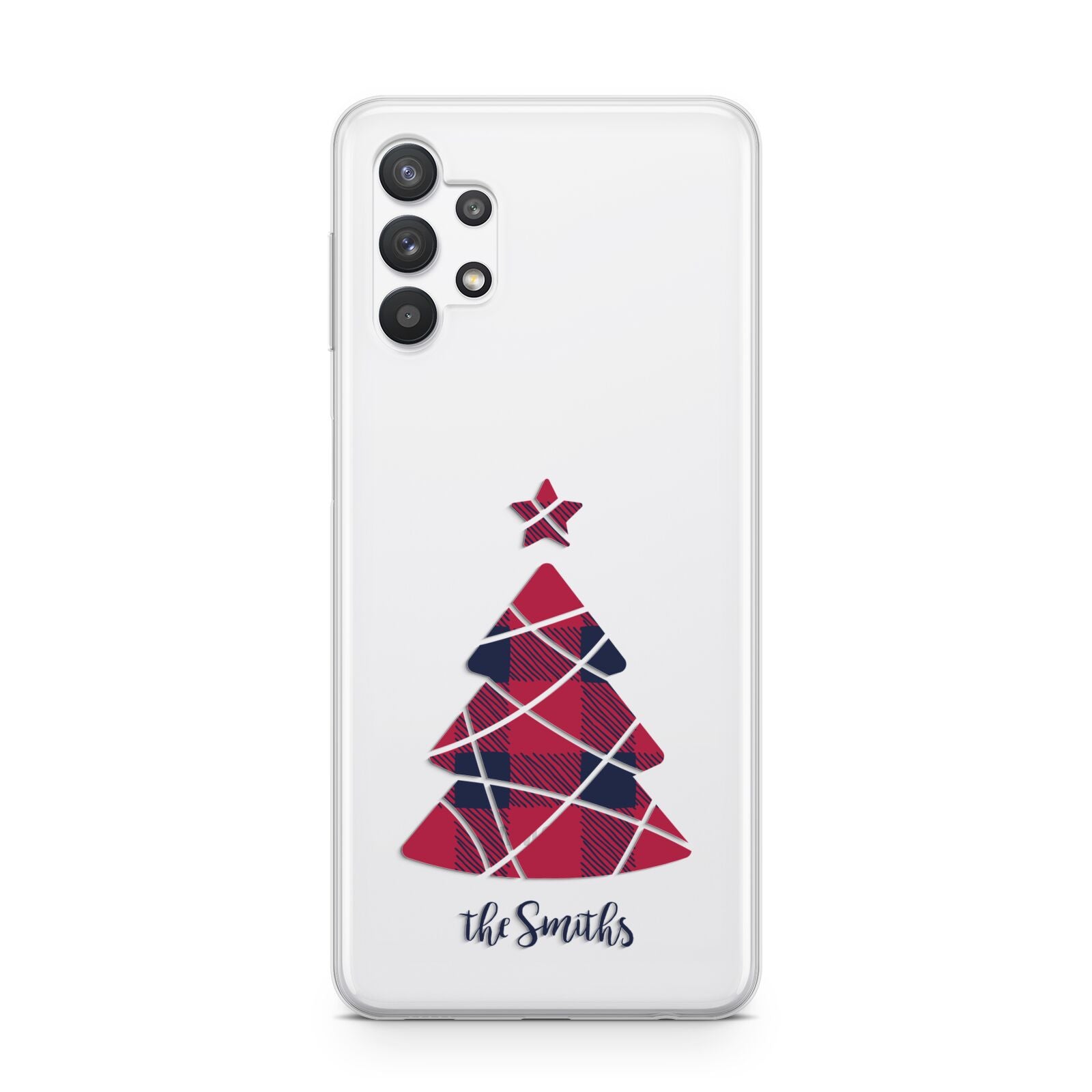 Tartan Christmas Tree Personalised Samsung A32 5G Case