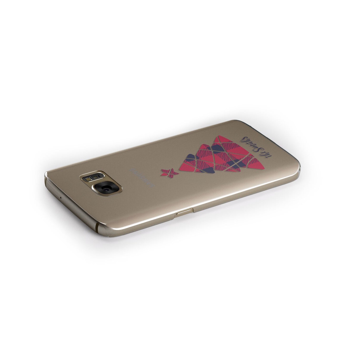 Tartan Christmas Tree Personalised Samsung Galaxy Case Side Close Up