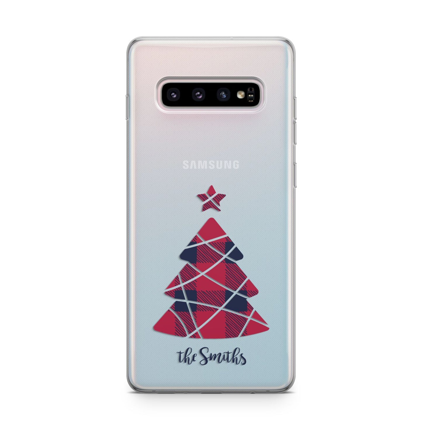 Tartan Christmas Tree Personalised Samsung Galaxy S10 Plus Case