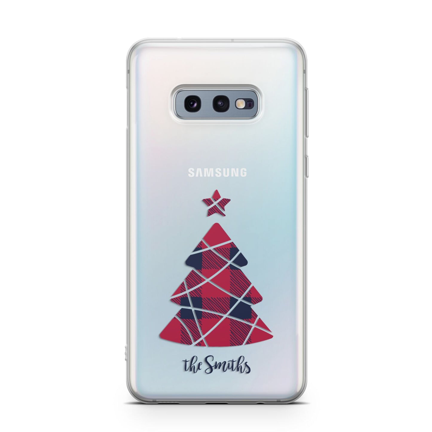 Tartan Christmas Tree Personalised Samsung Galaxy S10E Case