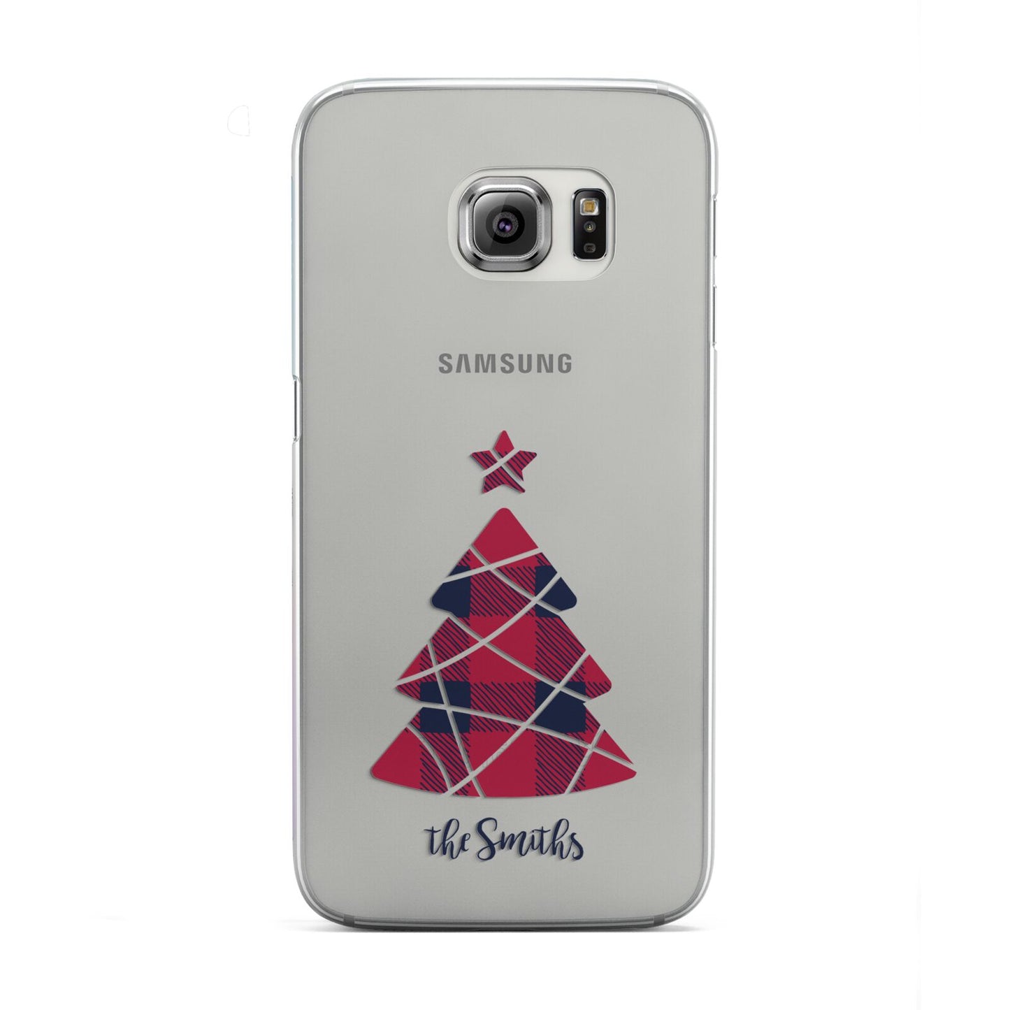 Tartan Christmas Tree Personalised Samsung Galaxy S6 Edge Case