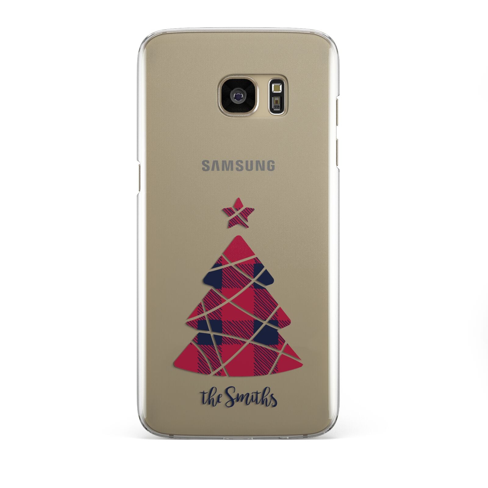 Tartan Christmas Tree Personalised Samsung Galaxy S7 Edge Case