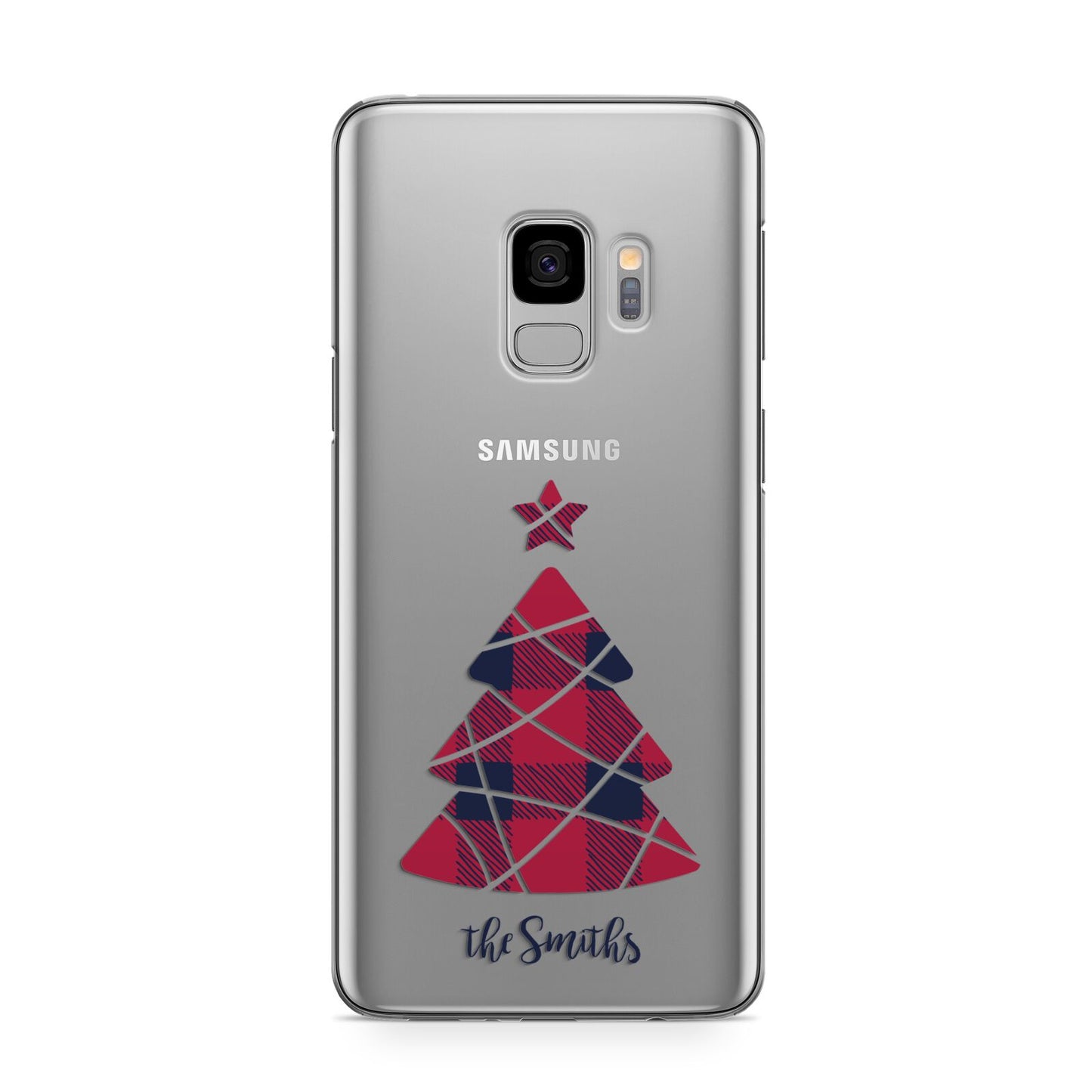 Tartan Christmas Tree Personalised Samsung Galaxy S9 Case