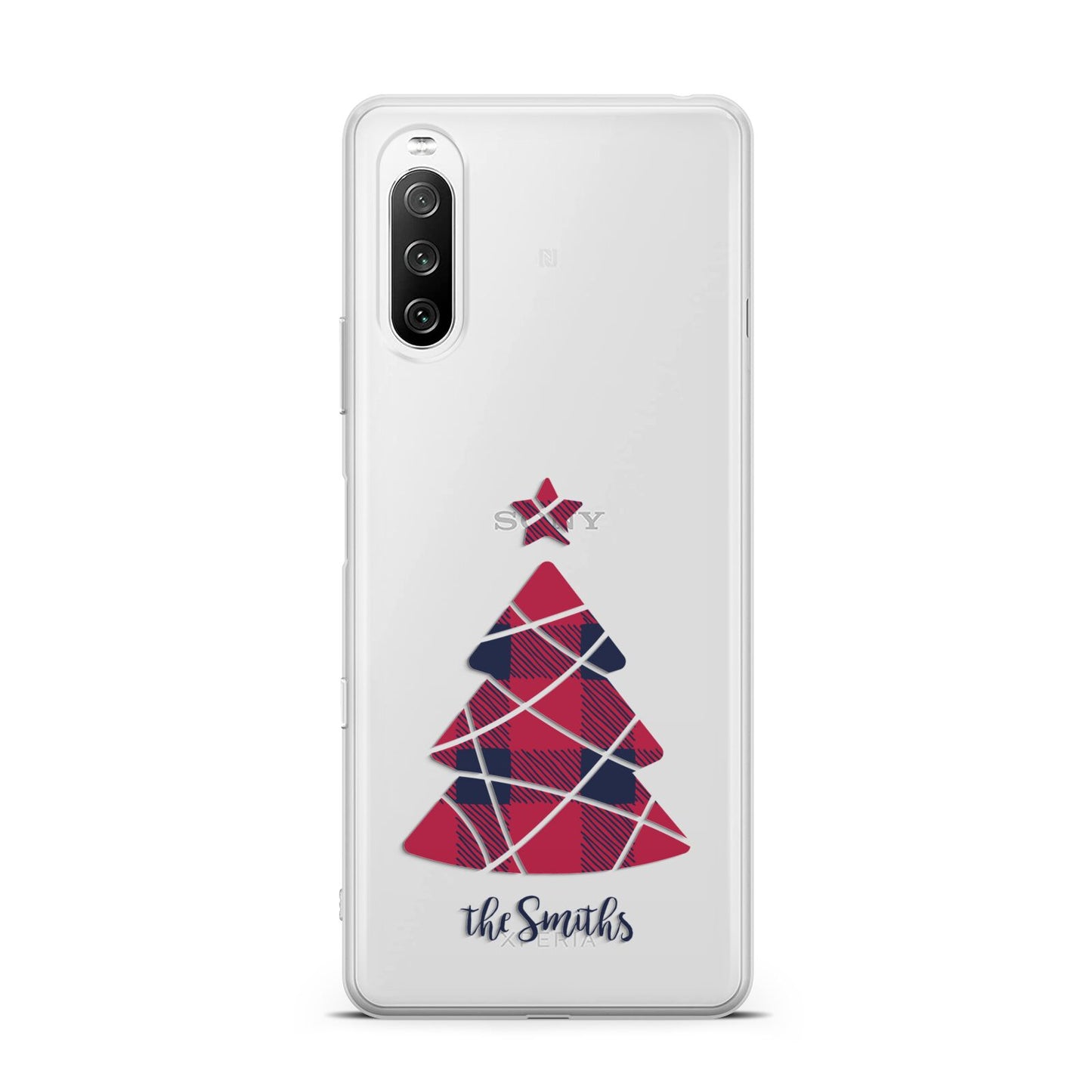 Tartan Christmas Tree Personalised Sony Xperia 10 III Case