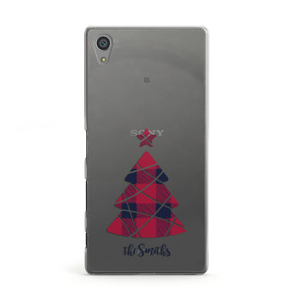 Tartan Christmas Tree Personalised Sony Xperia Case