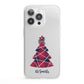 Tartan Christmas Tree Personalised iPhone 13 Pro Clear Bumper Case