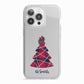 Tartan Christmas Tree Personalised iPhone 13 Pro TPU Impact Case with White Edges