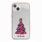 Tartan Christmas Tree Personalised iPhone 13 TPU Impact Case with Pink Edges