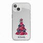 Tartan Christmas Tree Personalised iPhone 13 TPU Impact Case with White Edges
