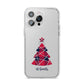 Tartan Christmas Tree Personalised iPhone 14 Pro Max Clear Tough Case Silver