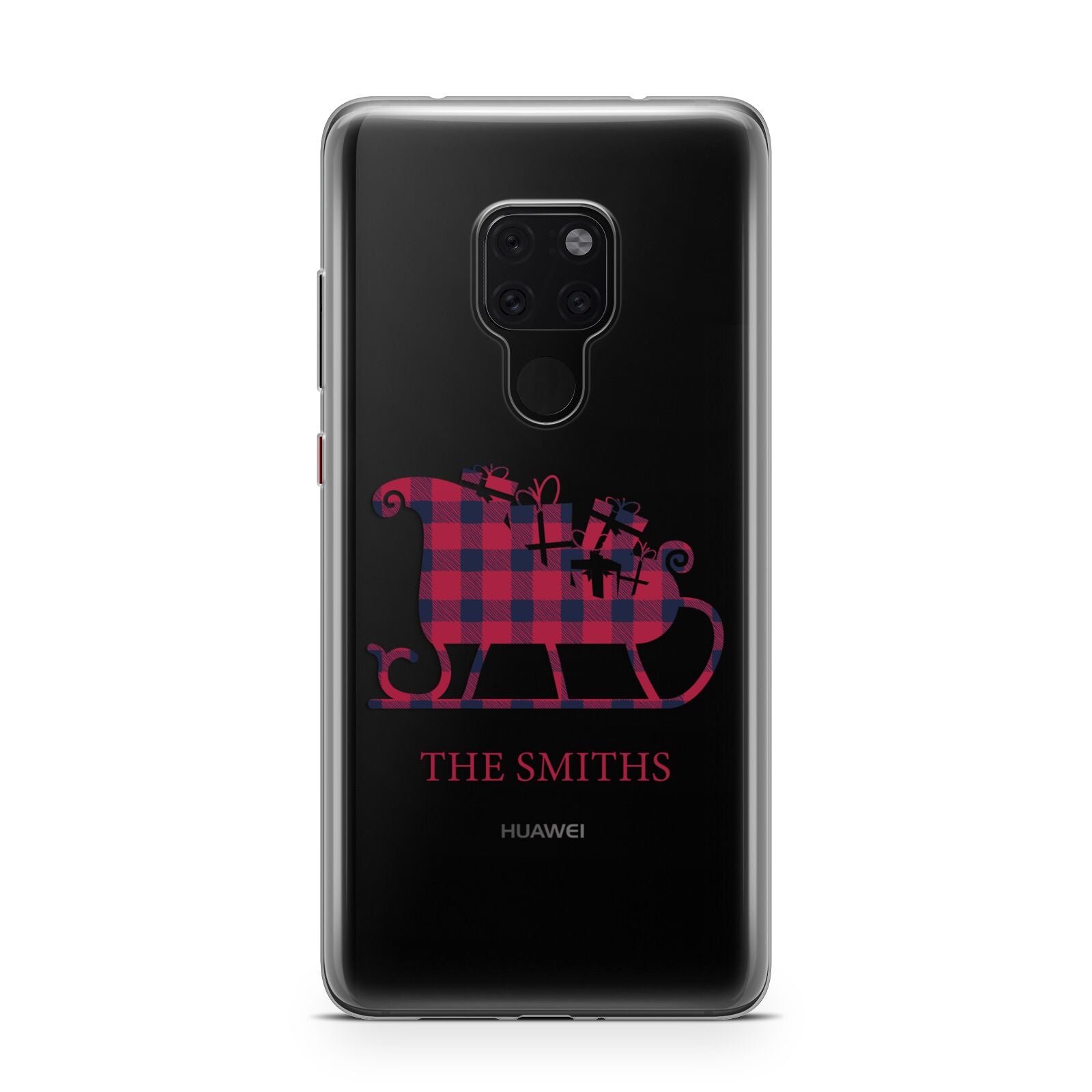 Tartan Santa Sleigh Personalised Surname Huawei Mate 20 Phone Case