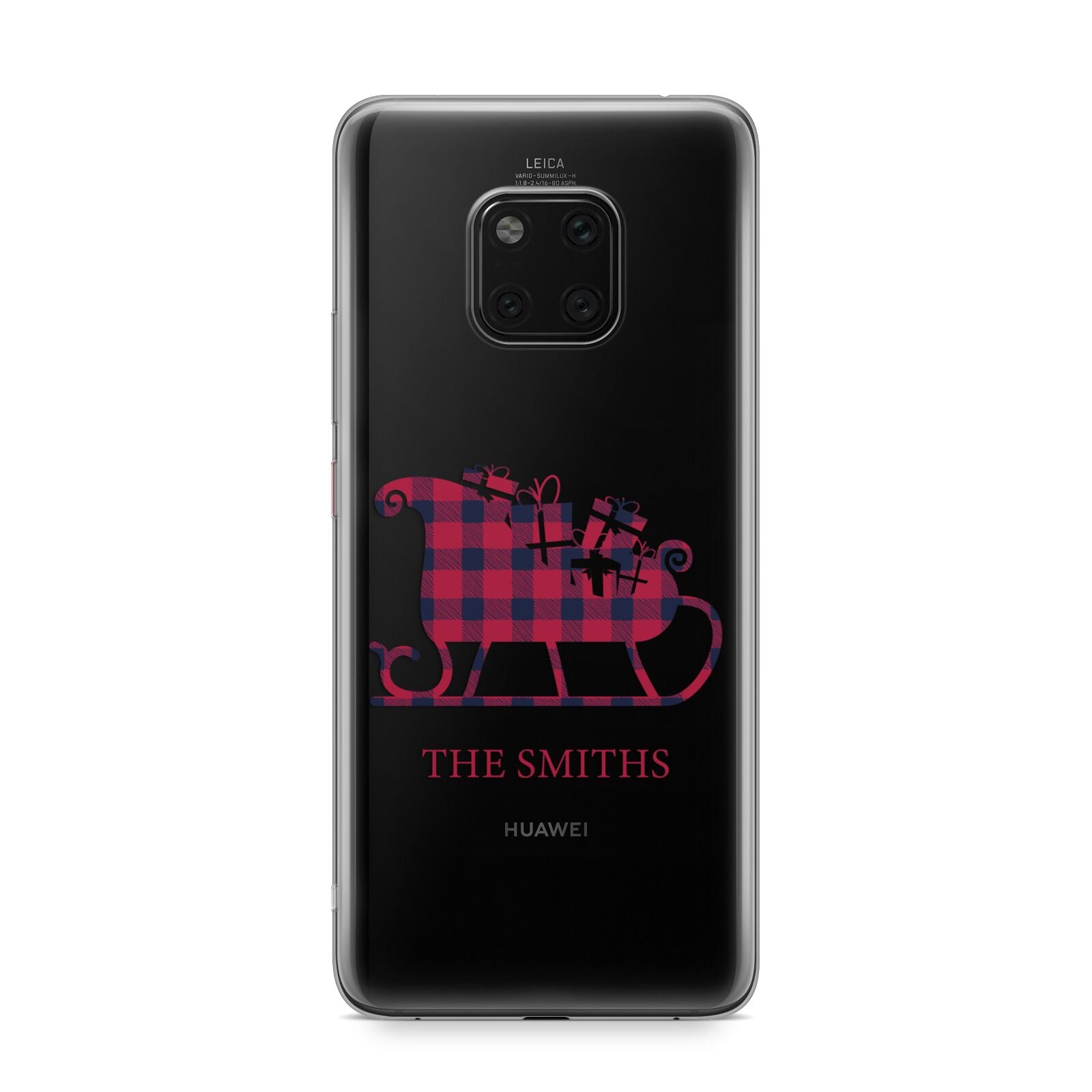 Tartan Santa Sleigh Personalised Surname Huawei Mate 20 Pro Phone Case